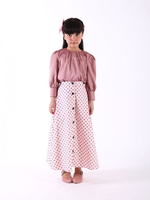 Lola Button Skirt Kids 1.0  - LOVELY PINK