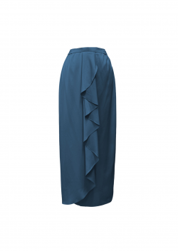 Adelia Ruffle Skirt -Denim Blue