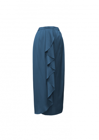 Adelia Ruffle Skirt -Denim Blue