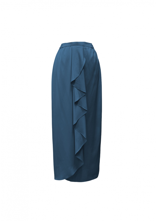 Adelia Ruffle Skirt -Denim Blue