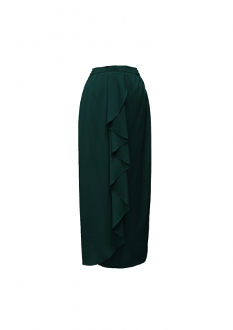 Adelia Ruffle Skirt -Emerald Green