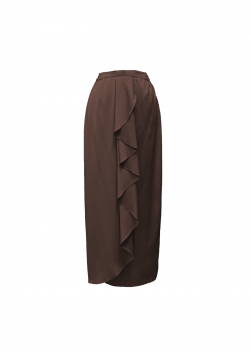 Adelia Ruffle Skirt -Rich Brown