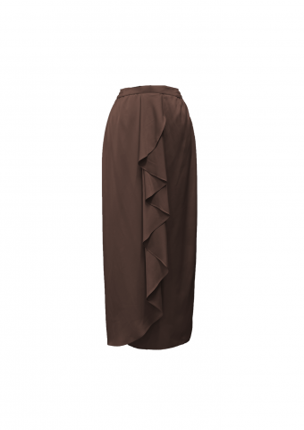 Adelia Ruffle Skirt -Rich Brown