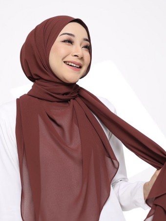 (DEFECT)Hana Plain Shawl-CINNAMON