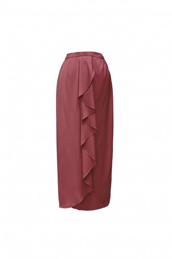 Adelia Ruffle Skirt -Ruby Red