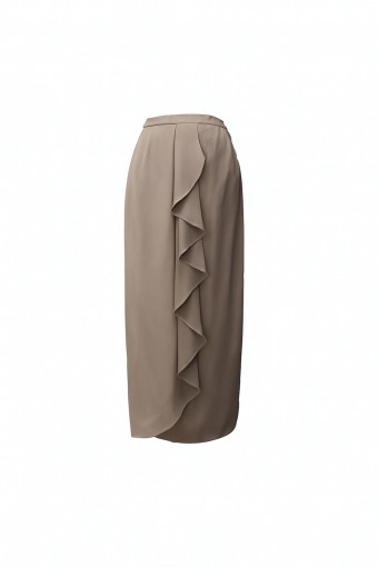 Adelia Ruffle Skirt -Tortilla Brown