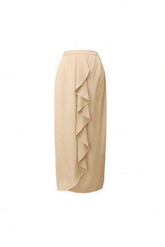 Adelia Ruffle Skirt -Caramel Nude