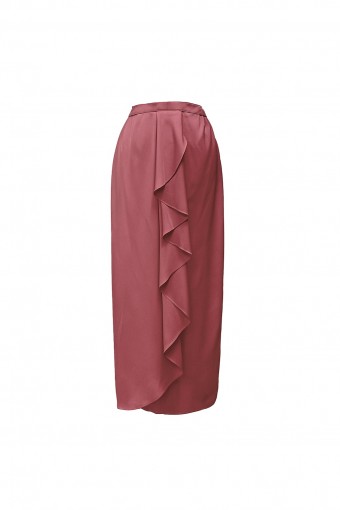 Adelia Ruffle Skirt -Ruby Red