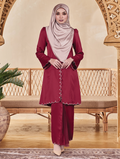 Mahsuri Kebaya Emboidery 1.0-DEEP RED