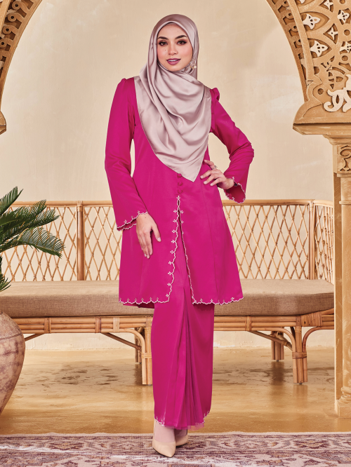 Mahsuri Kebaya Emboidery 1.0-HOT FUSCHIA PINK