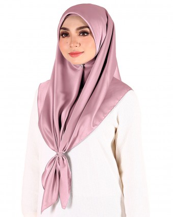 (Defect) Hana Plain Square Scarf-Pink Pearl