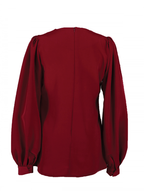 (MINOR DEFECT) Jessica Blouse 10.0-MULBERRY MAROON