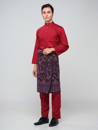HBmen Baju Melayu-RED MAROON
